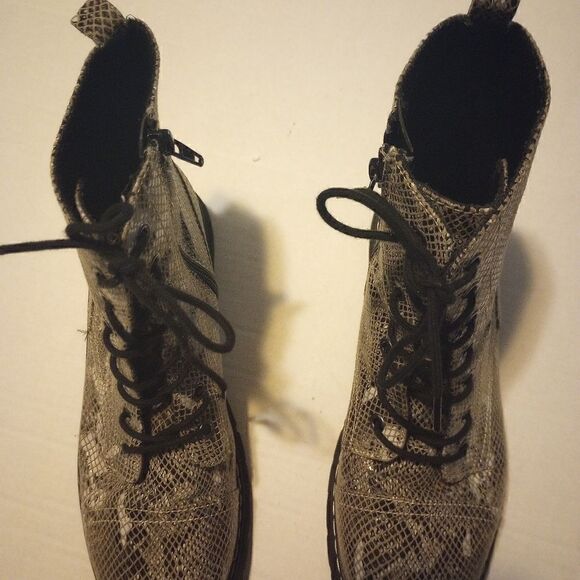 Arizona snake print combat boots with ankle zipper - Picture 6 of 11